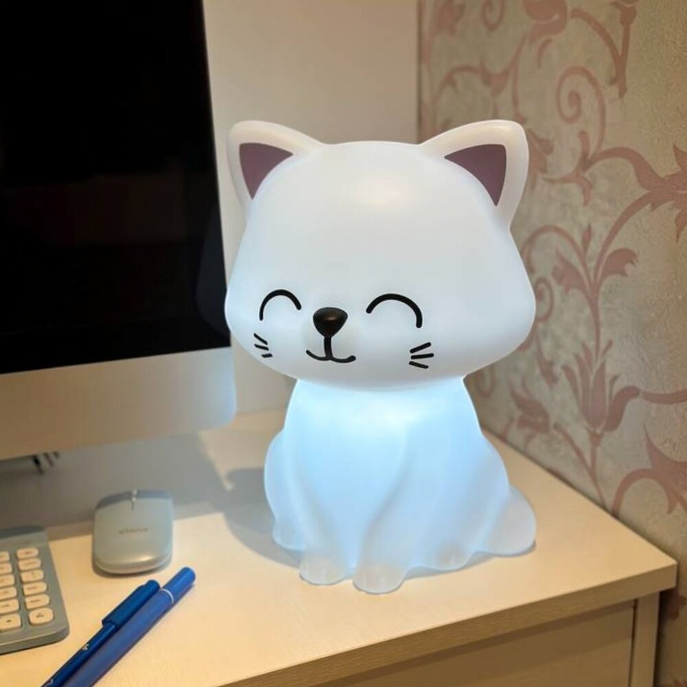 Luminária Gatinho Abajur Decorativo Quarto Infantil