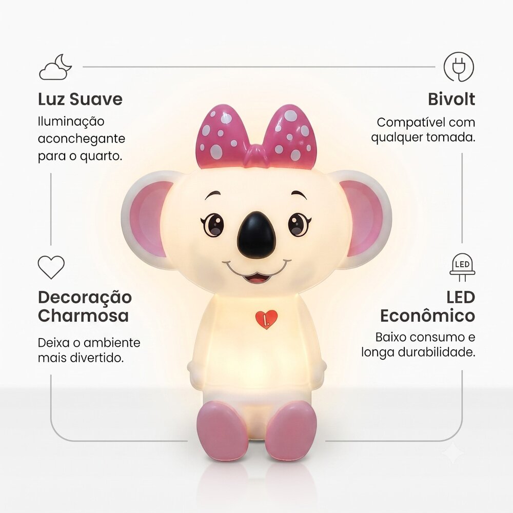Luminária Lilica Original Abajur Infantil Quarto Decoração