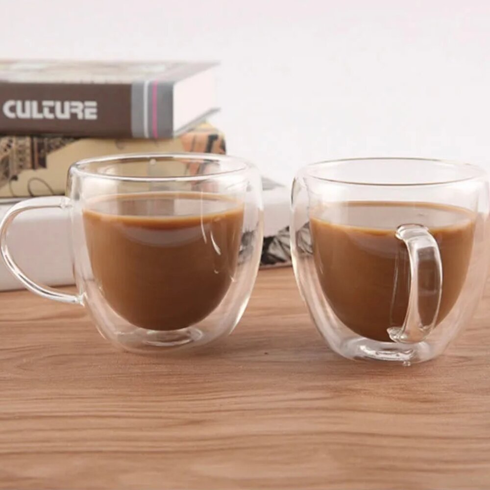 Xícara 80ml Vidro Borossilicato Linha Elegance Café Chá