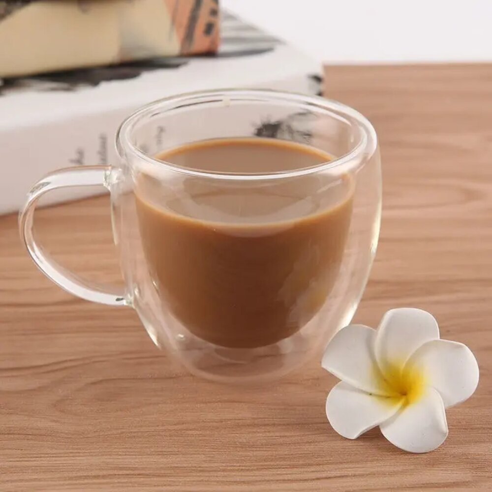 Xícara 80ml Vidro Borossilicato Linha Elegance Café Chá