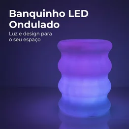 Banqueta Baú Jurerê Led RGB Banco Decorativo Premium