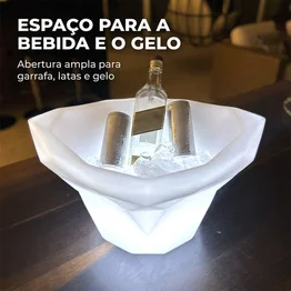 Champanheira Led RGB de Mesa Design Geométrico