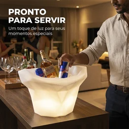 Champanheira Led RGB de Mesa Design Geométrico