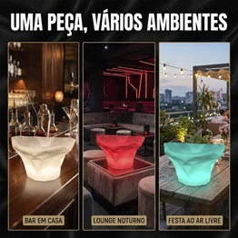 Champanheira Led RGB de Mesa Design Geométrico