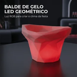 Champanheira Led RGB de Mesa Design Geométrico