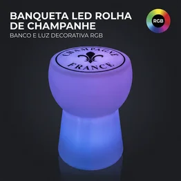 Banqueta Rolha Branca Champanhe Banco Decorativo