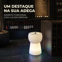 Banqueta Rolha Branca Champanhe Banco Decorativo