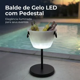 Champanheira Led RGB Pedestal 25L Até 8 Garrafas