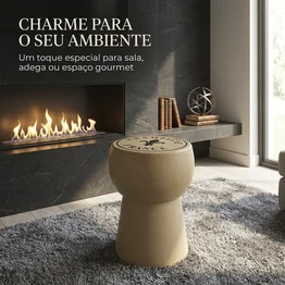 Banqueta Rolha Cortiça Champanhe Banco Decorativo