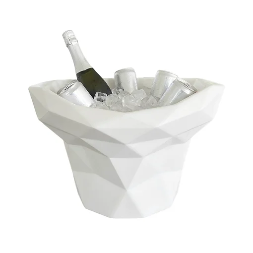 Champanheira de Mesa Design Geométrico Branca