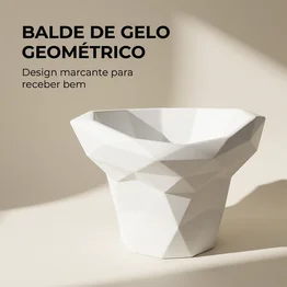 Champanheira de Mesa Design Geométrico Branca