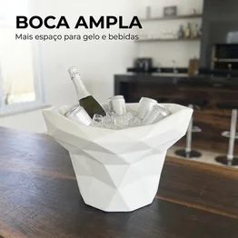 Champanheira de Mesa Design Geométrico Branca