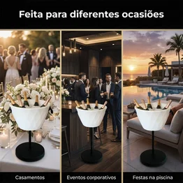 Champanheira Pedestal 25L Festas Até 8 Garrafas