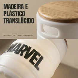 Barril Iluminado Banco Marvel Branco Licenciado Luminária