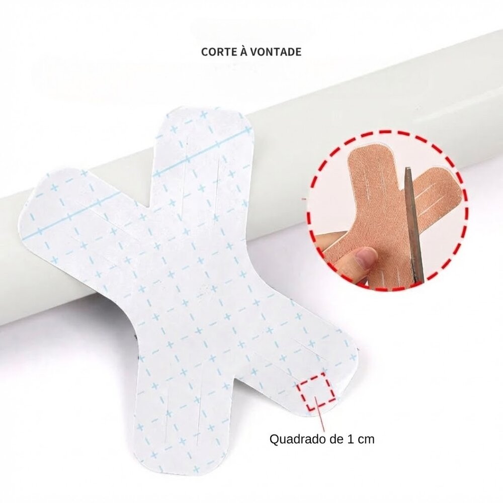 Fita Muscular em X Elástica Joelhos e Tornozelos Tamanho Único Preta