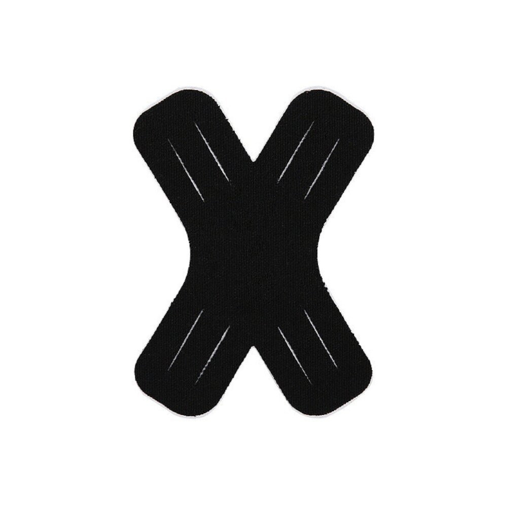 Fita Muscular em X Elástica Joelhos e Tornozelos Tamanho Único Preta