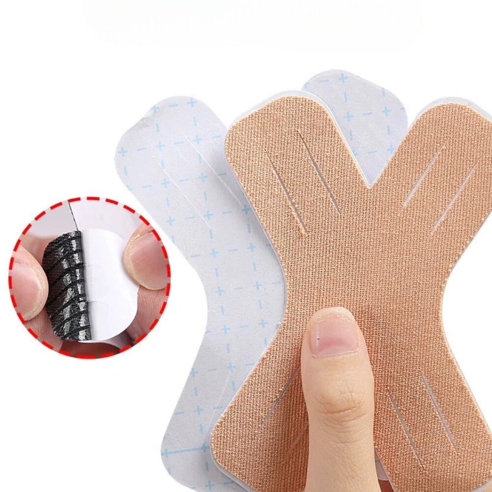 Fita Muscular em X Elástica Joelhos e Tornozelos Tamanho Único Preta