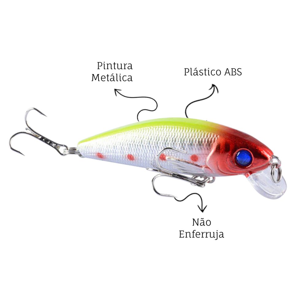 Isca de Pesca Plástico ABS Formato Peixe Imita Presa Resistente Branca