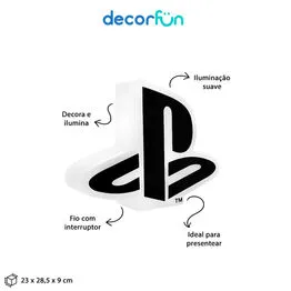 Luminária Playstation Logo Decoração Setup Luz Difusa - Bivolt